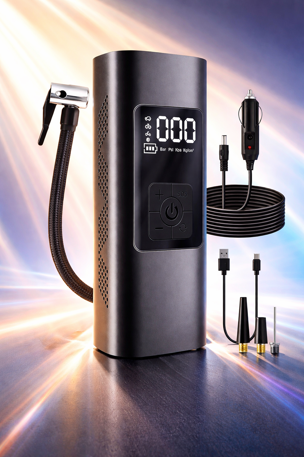 💫Inflador Eléctrico Portátil Pro — Infla en 4 Minutos  con Auto Stop | 150 PSI